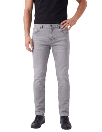 DeepSEA Likralı Taşlanmış Dar Kesim Kot Pantolon Slim Fit Mavi Erkek Jean 2608440 2