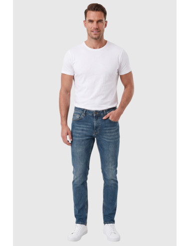 DeepSEA Erkek Slim Fit Dar Kesim Likralı Mavi Kot Pantolon – Yumuşak Dokulu Esnek Jean 2600692