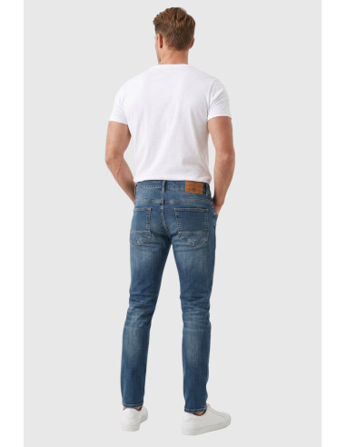 DeepSEA Likralı Taşlanmış Dar Kesim Kot Pantolon Slim Fit Mavi Erkek Jean 2608440