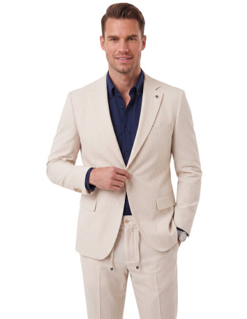 DeepSEA Erkek Slim Fit Likralı Gofre Kumaş Takım Elbise İpli Lastikli Pantolon 2602326 2