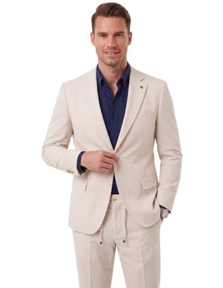 DeepSEA Erkek Slim Fit Likralı Gofre Kumaş Takım Elbise İpli Lastikli Pantolon 2602326