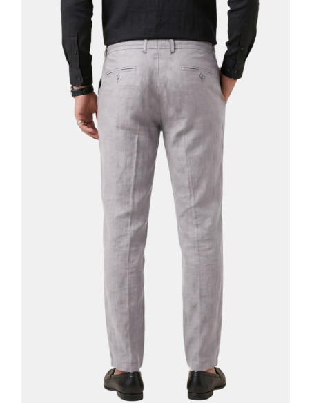 DeepSEA Slim Fit Likralı Keten Dokulu Lastikli Belli İpli Yazlık Erkek Pantolon 2603001