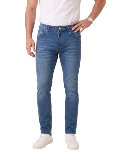 DeepSEA Erkek Slim Fit Dar Kesim Likralı Mavi Kot Pantolon – Yumuşak Dokulu Esnek Jean 2600692