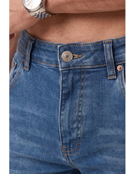 DeepSEA Erkek Slim Fit Dar Kesim Likralı Mavi Kot Pantolon – Yumuşak Dokulu Esnek Jean 2600692