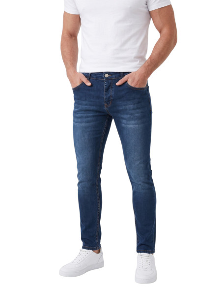 DeepSEA Erkek Slim Fit Dar Kesim Likralı Mavi Kot Pantolon – Yumuşak Dokulu Esnek Jean 2600692