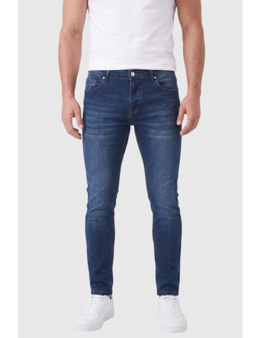 DeepSEA Erkek Slim Fit Dar Kesim Likralı Mavi Kot Pantolon – Yumuşak Dokulu Esnek Jean 2600692