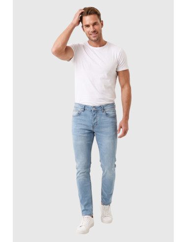 DeepSEA Erkek Slim Fit Dar Kesim Likralı Mavi Kot Pantolon – Yumuşak Dokulu Esnek Jean 2600692