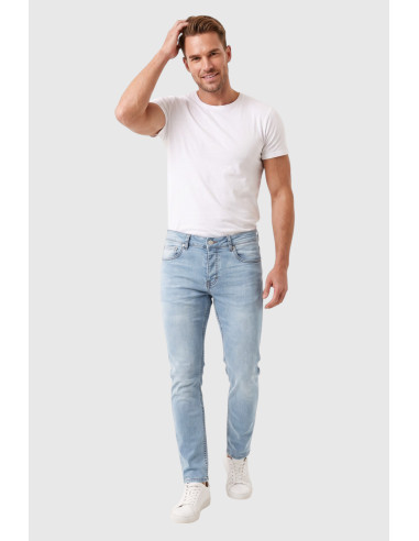 DeepSEA Erkek Slim Fit Dar Kesim Likralı Mavi Kot Pantolon – Yumuşak Dokulu Esnek Jean 2600692