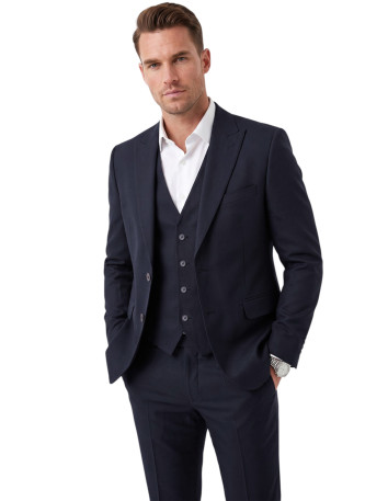 DeepSEA 3 Parça Slim Fit Yelekli Erkek Takım Elbise – Çift Yırtmaçlı Modern Kesim 2601631 2