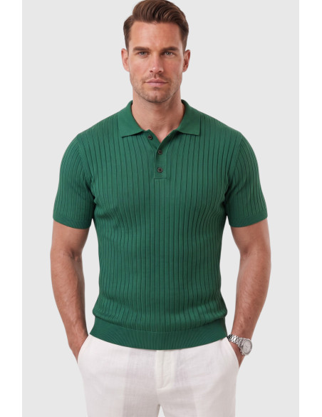 DeepSEA Erkek Regular Fit Rahat Kesim Düğmeli Polo Yaka Triko Tişört Yumuşak Likralı 2608210