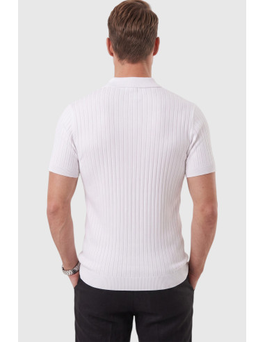 DeepSEA Erkek Regular Fit Rahat Kesim Düğmeli Polo Yaka Triko Tişört Yumuşak Likralı 2608210