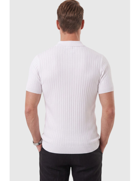DeepSEA Erkek Regular Fit Rahat Kesim Düğmeli Polo Yaka Triko Tişört Yumuşak Likralı 2608210