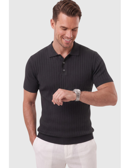 DeepSEA Erkek Regular Fit Rahat Kesim Düğmeli Polo Yaka Triko Tişört Yumuşak Likralı 2608210