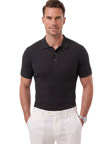 DeepSEA Erkek Regular Fit Rahat Kesim Düğmeli Polo Yaka Triko Tişört Yumuşak Likralı 2608210
