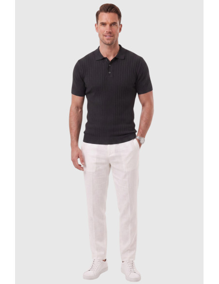 DeepSEA Erkek Regular Fit Rahat Kesim Düğmeli Polo Yaka Triko Tişört Yumuşak Likralı 2608210