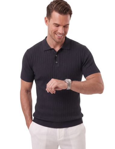 DeepSEA Erkek Regular Fit Rahat Kesim Düğmeli Polo Yaka Triko Tişört Yumuşak Likralı 2608210