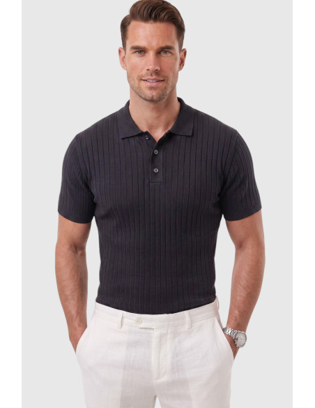 DeepSEA Erkek Regular Fit Rahat Kesim Düğmeli Polo Yaka Triko Tişört Yumuşak Likralı 2608210
