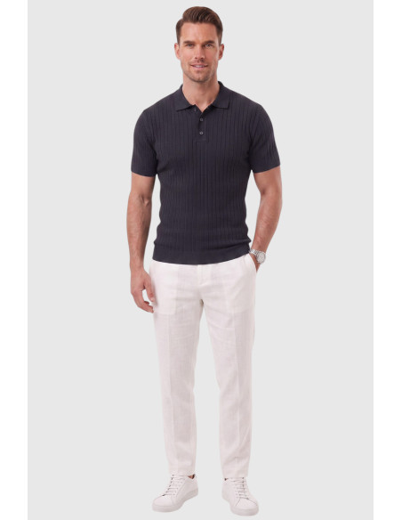 DeepSEA Erkek Regular Fit Rahat Kesim Düğmeli Polo Yaka Triko Tişört Yumuşak Likralı 2608210