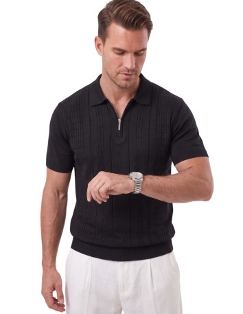DeepSEA Erkek Fermuarlı Polo Yaka Triko Tişört Regular Fit Rahat Kesim 2604360 2