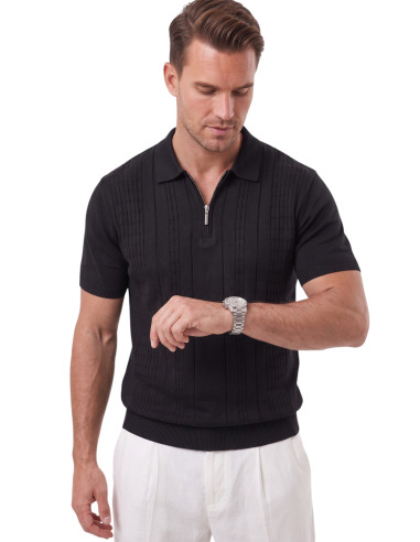 DeepSEA Erkek Fermuarlı Polo Yaka Triko Tişört Regular Fit Rahat Kesim 2604360