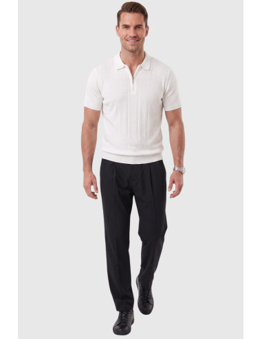 DeepSEA Erkek Fermuarlı Polo Yaka Triko Tişört Regular Fit Rahat Kesim 2604360