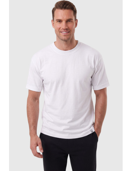DeepSEA %95 Pamuk Regular Fit Rahat Kesim Duble Kollu Bisiklet Yaka Likralı Tişört 2604361