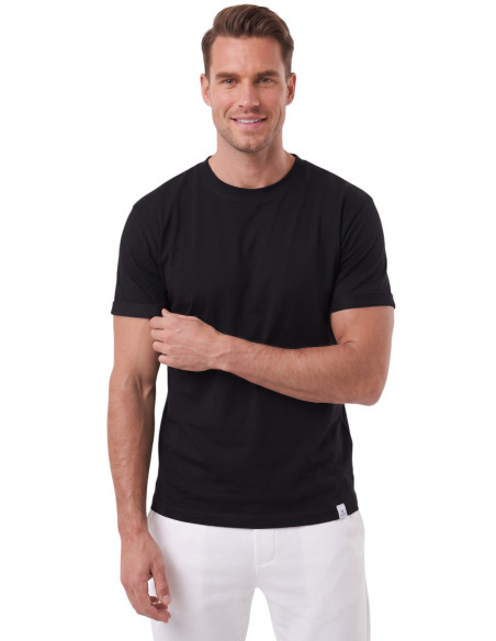 DeepSEA %95 Pamuk Regular Fit Rahat Kesim Duble Kollu Bisiklet Yaka Likralı Tişört 2604361