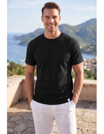 DeepSEA %95 Pamuk Regular Fit Rahat Kesim Duble Kollu Bisiklet Yaka Likralı Tişört 2604361
