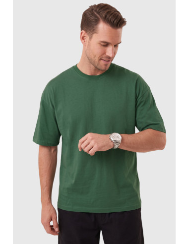 DeepSEA %100 Pamuk Oversize Geniş Kesim Bisiklet Yaka Basic Tişört 2604362