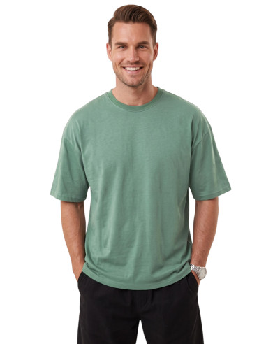 DeepSEA %100 Pamuk Oversize Geniş Kesim Bisiklet Yaka Basic Tişört 2604362