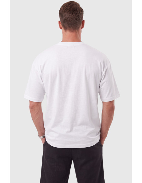 DeepSEA %100 Pamuk Oversize Geniş Kesim Bisiklet Yaka Basic Tişört 2604362