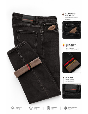 DeepSEA Erkek Slim Fit Dar Kesim %98 Pamuk Likralı Taşlanmış Kot Pantolon Jean 2600026