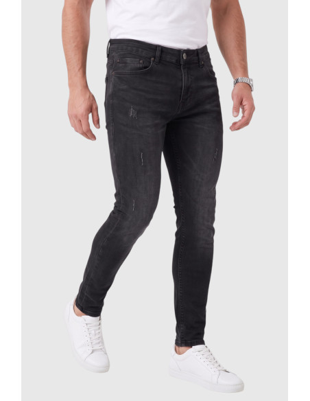 DeepSEA Erkek Slim Fit %98 Pamuk Likralı Taşlanmış Yıpratma Detaylı Kot Pantolon 2600041
