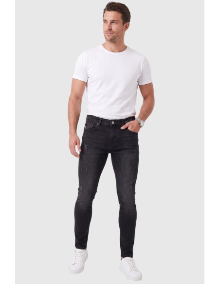 DeepSEA Erkek Slim Fit %98 Pamuk Likralı Taşlanmış Yıpratma Detaylı Kot Pantolon 2600041