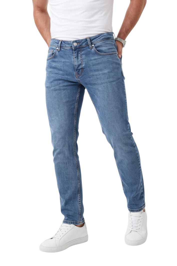 DeepSEA Erkek Slim Fit Dar Kesim Likralı Kot Pantolon – Dar Paça İnce Esnek Jean 2608306