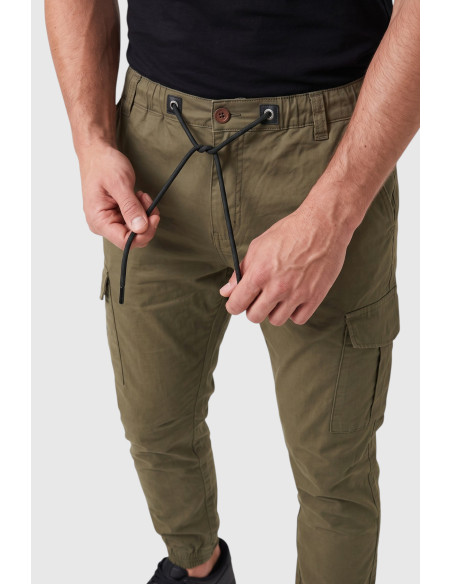 DeepSEA Paçası ve Beli Lastikli Bağcıklı Erkek Kargo Pantolon 1601569