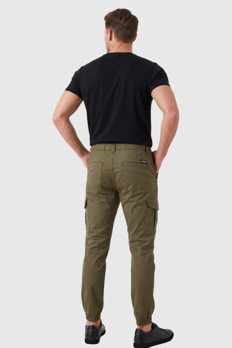 DeepSEA Erkek Slim Fit Likralı Kargo Cepli Jogger Pantolon – İpli Bel Lastikli Paça 2600589