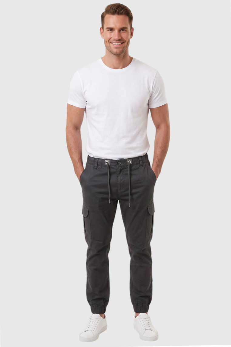 DeepSEA Erkek Slim Fit Likralı Kargo Cepli Jogger Pantolon – İpli Bel Lastikli Paça 2600589