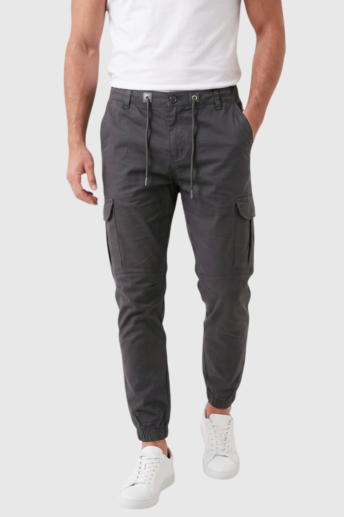 DeepSEA Erkek Slim Fit Likralı Kargo Cepli Jogger Pantolon – İpli Bel Lastikli Paça 2600589 2