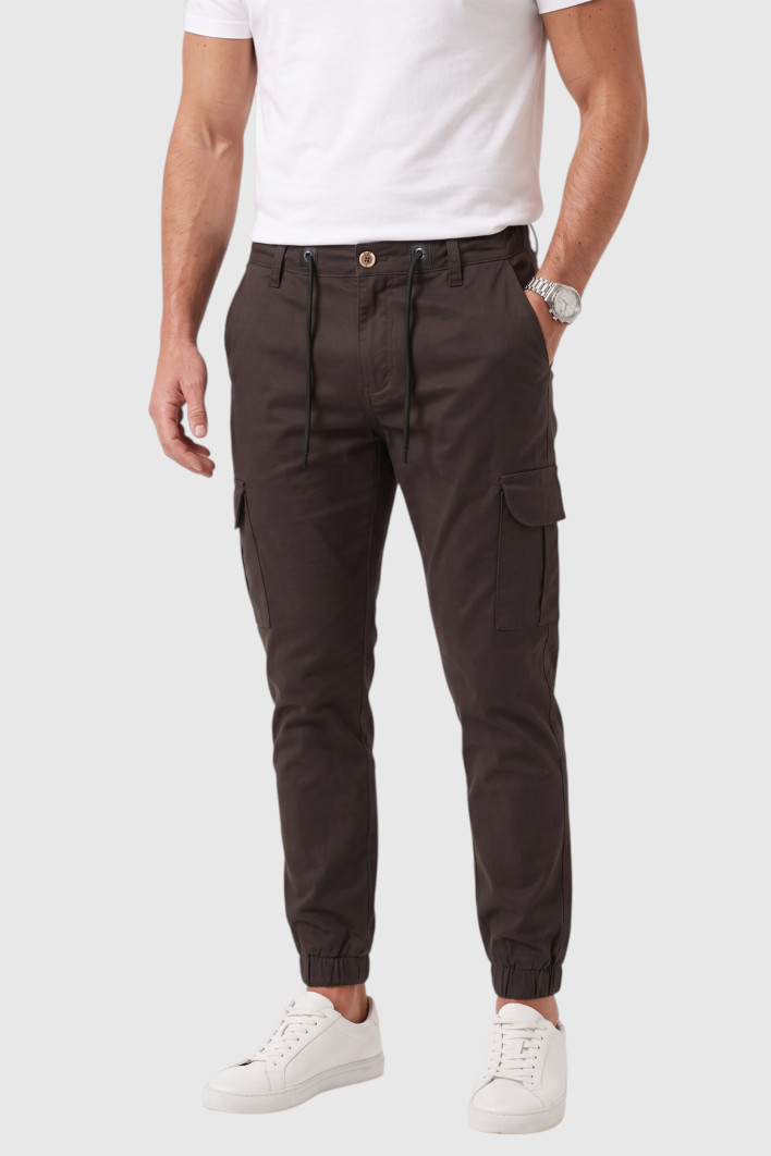 DeepSEA Erkek Slim Fit Likralı Kargo Jogger Pantolon – İpli Bel Lastikli Paça 1601569 2