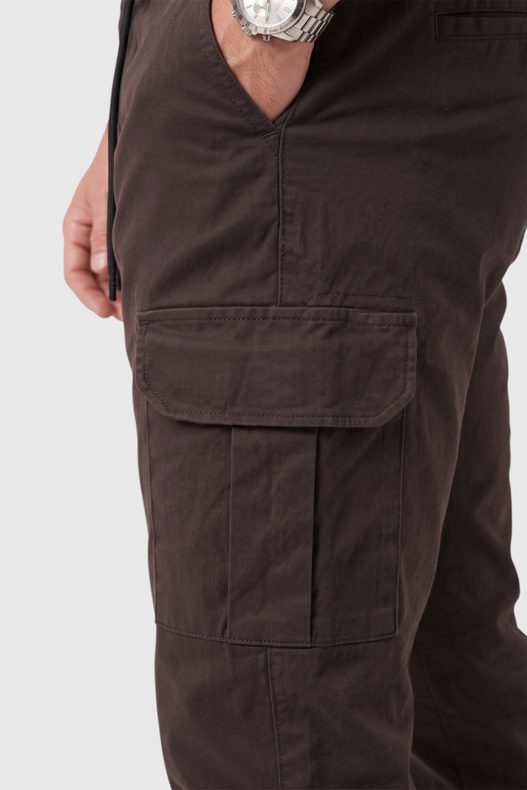 DeepSEA Erkek Slim Fit Likralı Kargo Jogger Pantolon – İpli Bel Lastikli Paça 1601569