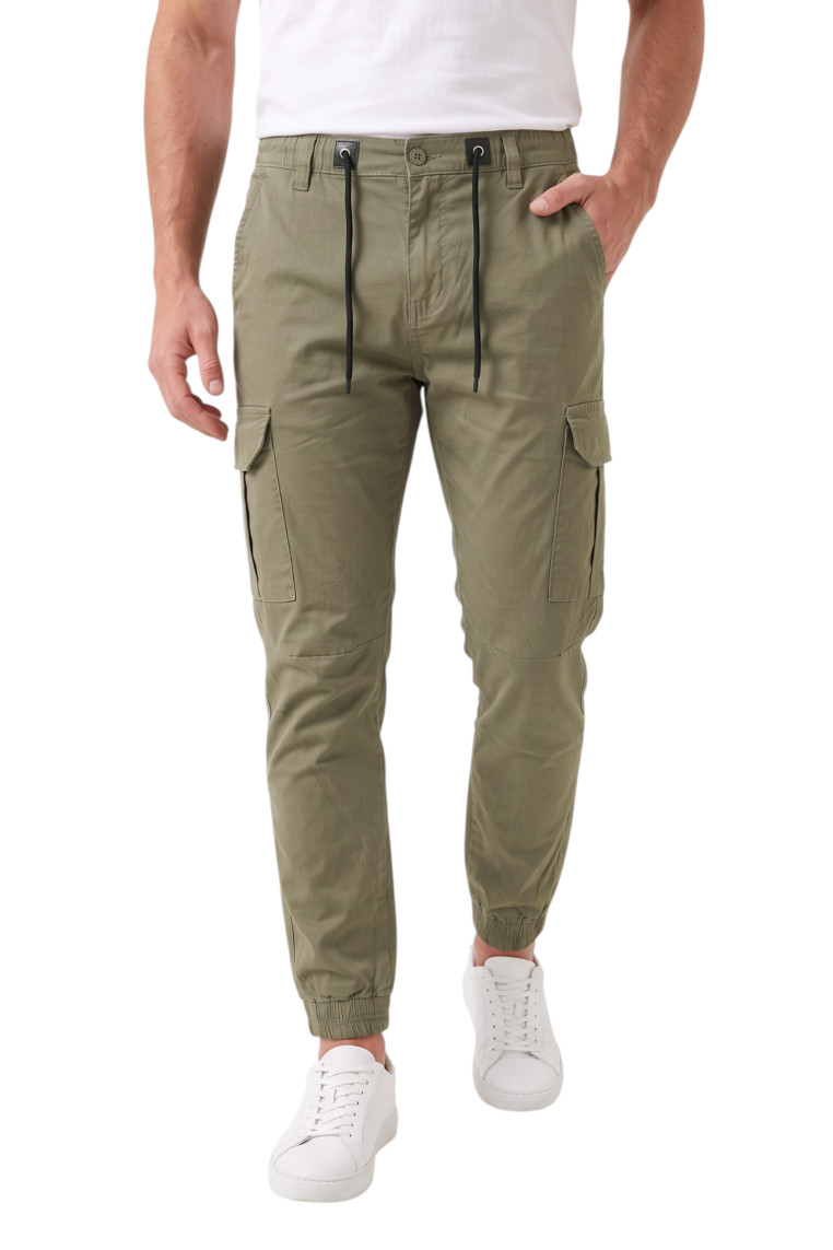DeepSEA Erkek Slim Fit Likralı Kargo Jogger Pantolon – İpli Bel Lastikli Paça 1601569