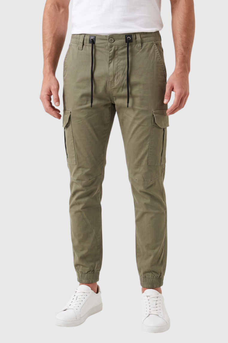 DeepSEA Erkek Slim Fit Likralı Kargo Jogger Pantolon – İpli Bel Lastikli Paça 1601569