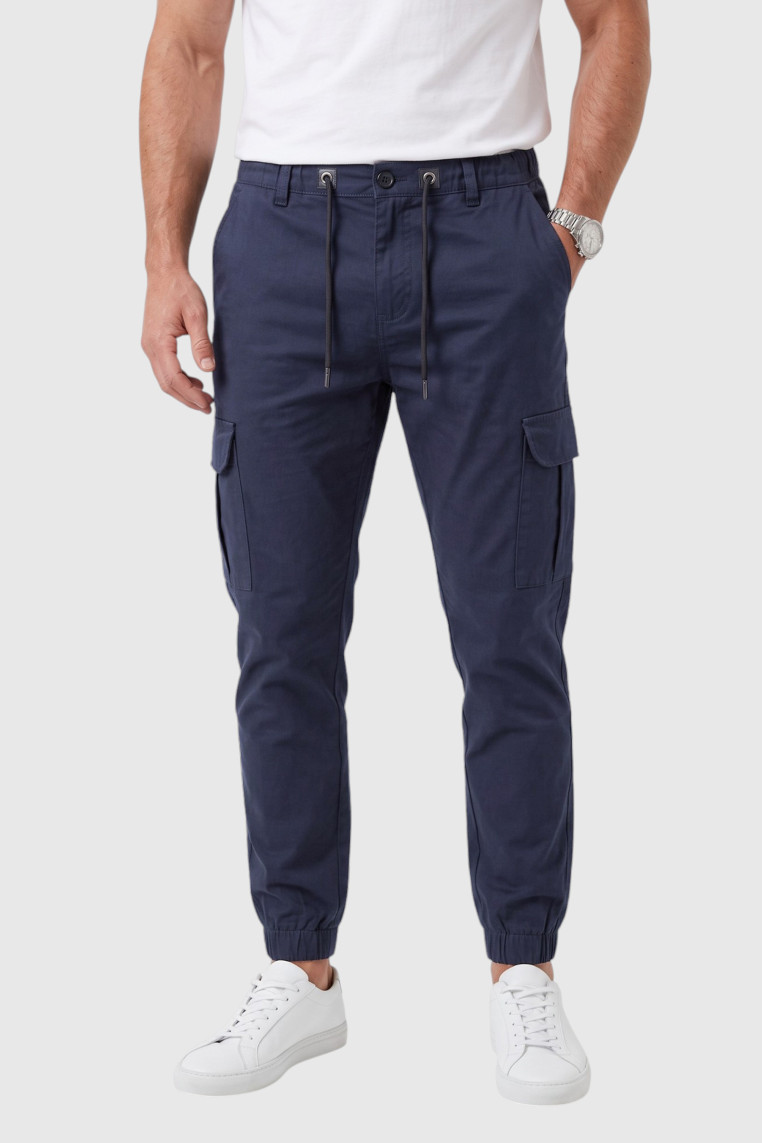 DeepSEA Erkek Slim Fit Likralı Kargo Jogger Pantolon – İpli Bel Lastikli Paça 1601569