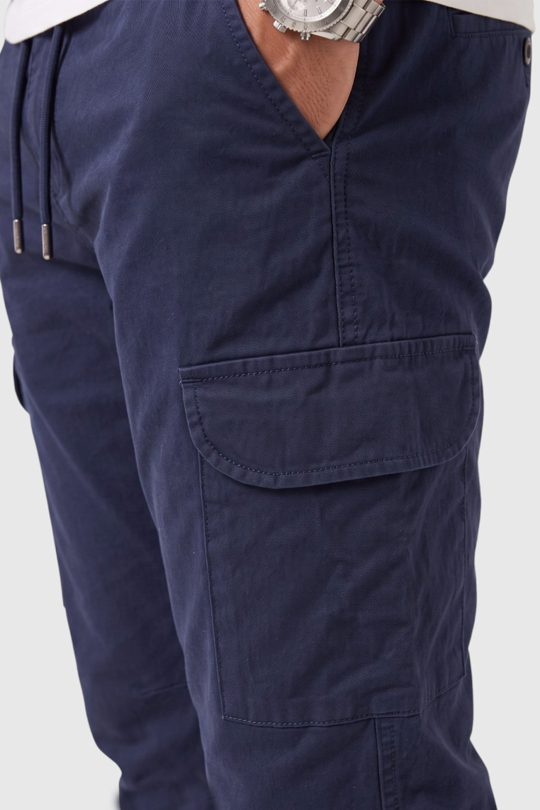 DeepSEA Erkek Slim Fit Likralı Kargo Jogger Pantolon – İpli Bel Lastikli Paça 1601569