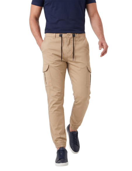 DeepSEA Erkek Slim Fit Likralı Kargo Jogger Pantolon – İpli Bel Lastikli Paça 1601569