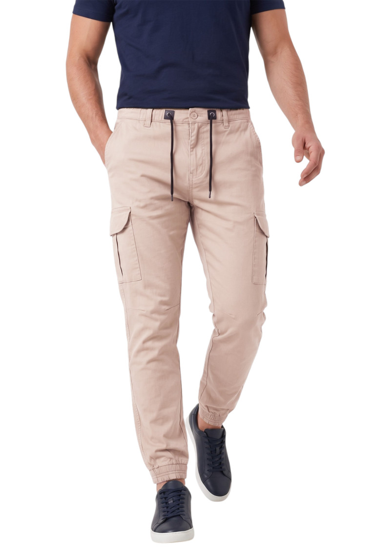 DeepSEA Erkek Slim Fit Likralı Kargo Jogger Pantolon – İpli Bel Lastikli Paça 1601569