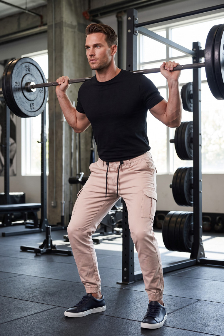 DeepSEA Erkek Slim Fit Likralı Kargo Jogger Pantolon – İpli Bel Lastikli Paça 1601569