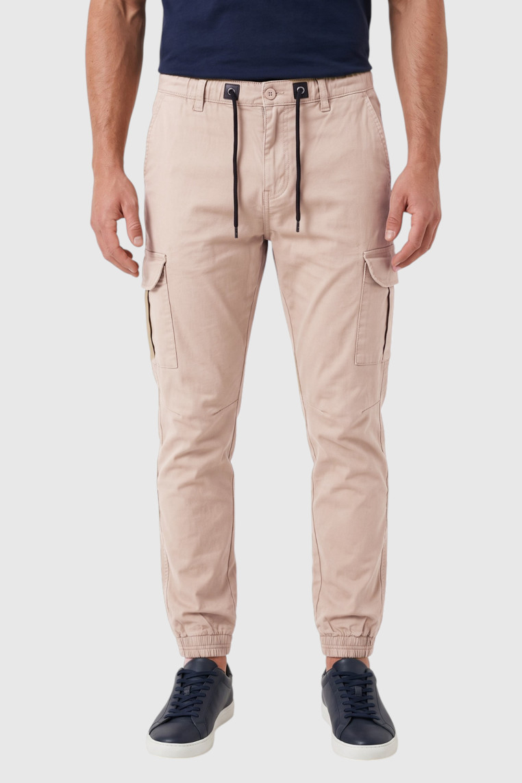 DeepSEA Erkek Slim Fit Likralı Kargo Jogger Pantolon – İpli Bel Lastikli Paça 1601569