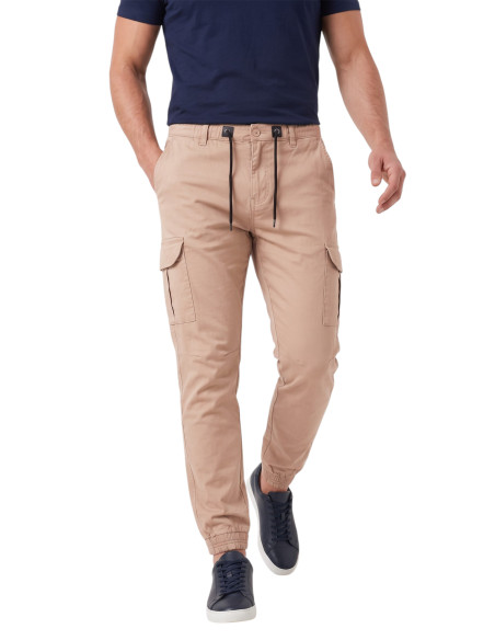 DeepSEA Erkek Slim Fit Likralı Kargo Jogger Pantolon – İpli Bel Lastikli Paça 1601569